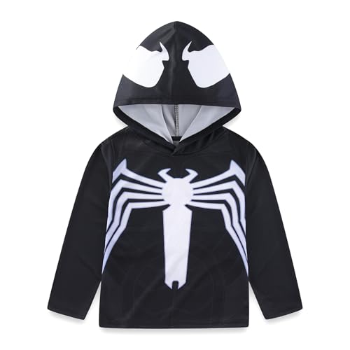 Marvel Avengers Iron Man Captain America Spider-Man Miles Morales Venom Boys Long Sleeve Hooded Shirt for Big Kids