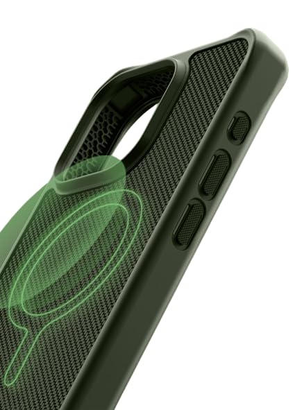 ITSKINSBallistic R // Nylon - High-Impact Hybrid Case for Apple iPhone 15 Pro, Compatible with MagSafe, Protective Military Shockproof Cover, Slim Phone Case - Olive Green