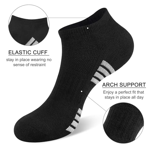 10 Pairs Mens Ankle Socks Cushioned Athletic Running Casual Low Cut Socks for Men2