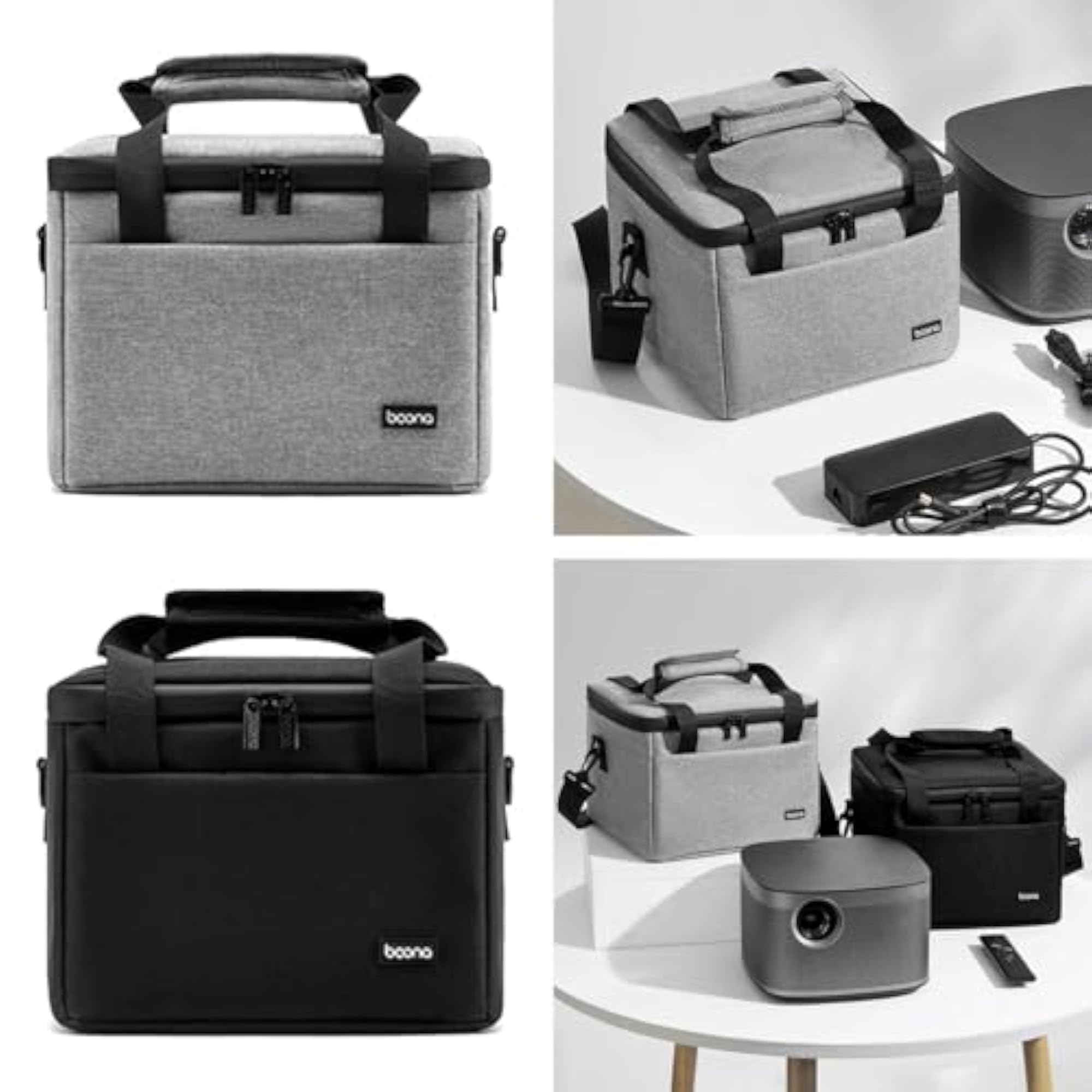 Stylish Projector Bag with Pockets, Grey