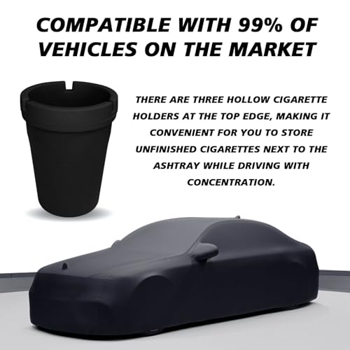 Image of BEYPOVK Car Ashtray with Lid, Smokeless Ashtrays for Car Cup Holder Smell Proof, Automotive Interior Accessories Portable Cigarette Ash Tray for Indoor Home Office Outdoor Car Truck SUV (Black)