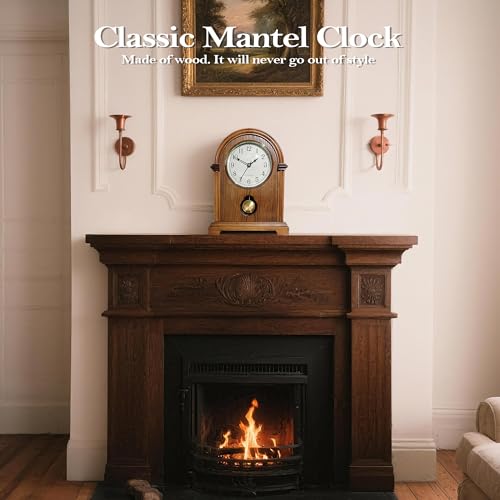image for AYRELY® Grandfather Mantel Clock with Hour/Quarter-Hour Chime,Elegant
