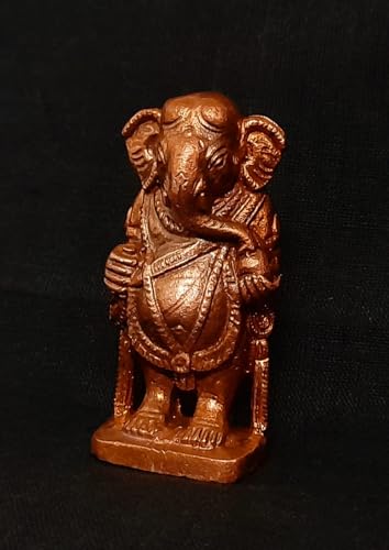 Image of Copper Ganesh Idol 2.2 in | Patina Antique Finish | 130g