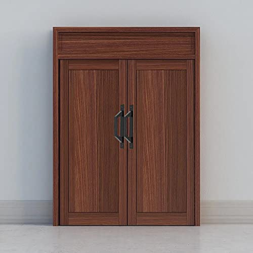 Image of Heavy Type Sliding barn Door Handle Wooden Door Pull Handle 20cm Black Metal Doorknob (1, Black)