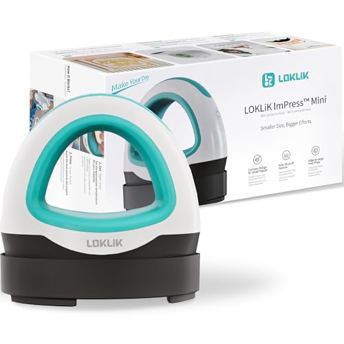 LOKLiK Mini Heat Press Bleu Presse Chauffante Compacte Thermocollante Impression Textile