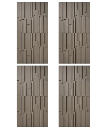 Paneles de pared decorativos 3D con diseño de listones de madera para revestimiento de interiores