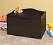 Badger Basket Bench-Top Wooden Toy Box - Kids Storage Chest and Bench Combo with Dual Safety Hinges, Side Handles, Front Slot - Organizer for Toys and Essentials - Espresso