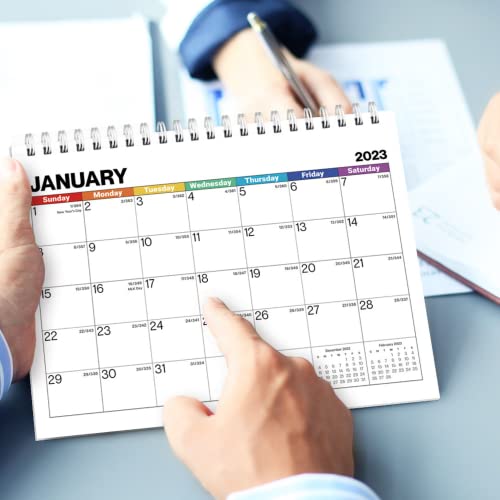 Dunwell Small Desk Calendar 2023-2024 - (Colorful) 8X6" Monthly Desktop Calendar Planner, Use Now To June 2024, Mini Desk Tent Calendar Or Standing Flip Desk Calendar, Desk Top Calendar With Stand #TOP5