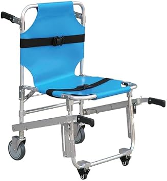 Folding ambulance chair 2 Wheel Stair Chair with Seat Belts, Portable Folding for Daily Transfer, 159 kg Load Capacity, Elderly Disabled Transfer Ambulance Firefighter Evacuation