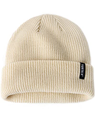 Furtalk Beanie Hat For Women Men Winter Hat Womens Cuffed Beanies Knit Skull Cap Warm Ski Hats Beige #TOP7
