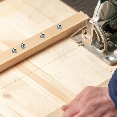 60 Stück Hutmutter M8 Verzinkt, DIN 1587 Sechskant Hutmuttern Hartmetall Stahl Hohe Form Hochwertige A2 V2A Kappenmuttern für Schrauben Gewindestangen & Gewindebolzen