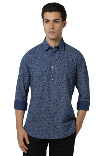 Image of Van Heusen Casual Printed Shirt for Men| Premium Cotton| Full Sleeves| Slim Fit |Breathable Fabric
