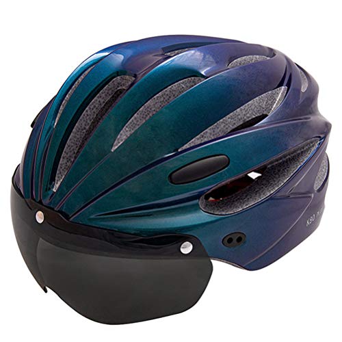 Akemaio Casque de vélo de Route Casque de vélo avec des Lunettes magnétiques détachables Casques de vélo réglables pour Hommes et Femmes