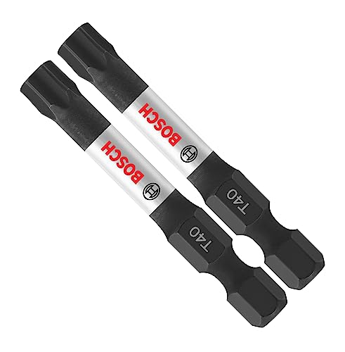 BOSCH ITT40202 2-Pack 2 in. Torx #40 Impact Tough Screwdriving Power Bits