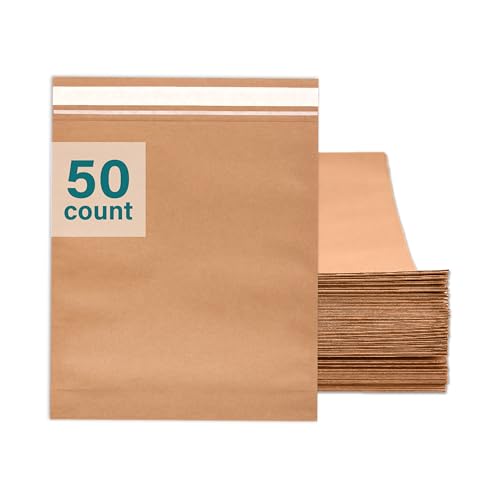 Elementree Nachhaltige, erweiterbare Papier-Versandtaschen, Medium, 50 Stück