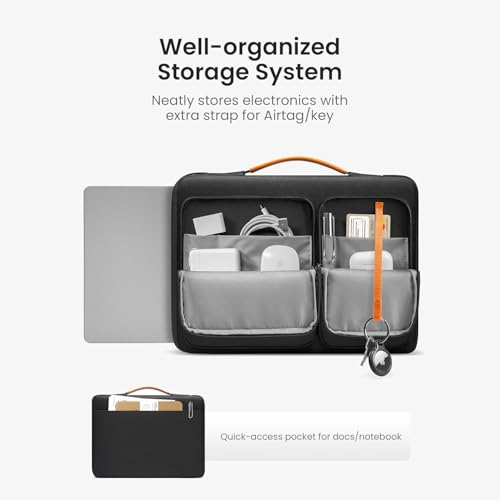 Image of MOCA 360 Protective Laptop Sleeve 13.3 14 Inch for MacBook Pro 14 M1 Pro M1 Max 2021 A2442 Surface Laptop Studio Surface Book 3 2 ASUS VivoBook ZenBook Slim Case (13.3-14 Inch,Black)