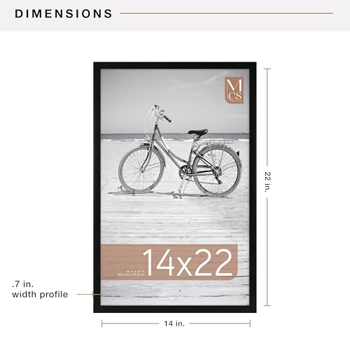 Image of MCS Foundation 14x22 Poster Frame Traditional Black, Vertical & Horizontal Wall Hanging Large Picture Frame for Photos, Posters & Art Prints (1-Pack)
