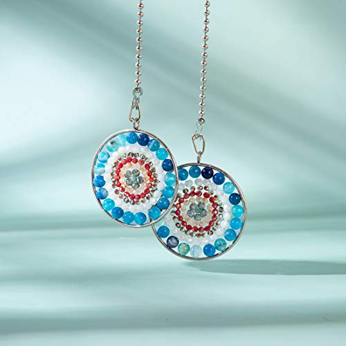 Image of LONGSHENG Mandala Beads Tree of Life Fan Pull Chain Fan Light Replacement Extender Pull Chain, Pack of 2