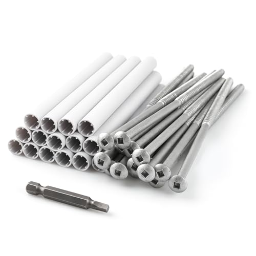 15 Pack Gutter Screw 33047PK 7-Inch Screw & Plastic Ferrule & Driving Tool Grayish-White