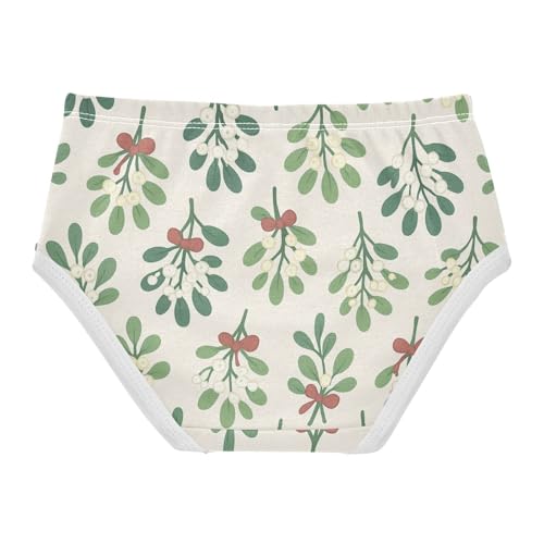 Girls' Briefs Comfort Underwear for Kids Mistletoe Pattern2