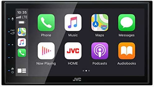 JVC KW-M56BT Apple CarPlay Android Auto Multimedia Player w/ 6.8" Capacitive Touchscreen, Bluetooth Audio and Hands Free Calling, MP3 Player, Double DIN, 13-Band EQ, SiriusXM, AM/FM Car Radio