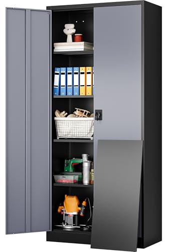 Image of SISESOL Wide & Deep Metal Storage Cabinet with Lock & Adjustable Shelves,72 inch Gray Garage Storage Cabinet with Locking Doors,Locking Metal Cabinets for Home,Office,Shop,Garage 72x36x18
