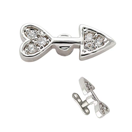 1PCS Excepro Dermal Anchor G23 Titanium White Arrow Heart CZ Body Jewelry Anchor Dermal Tops