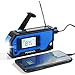 Produktbild PEMENOL Outdoor Solar Radio, Multifunktion Tragbares Radio Kurbelradio, Notfallradio im Freie mit Kopfhörer und 2000mAh Eingebaute Batterie Power Bank Wetterradio für Notfälle, SOS Alarm (Blau)