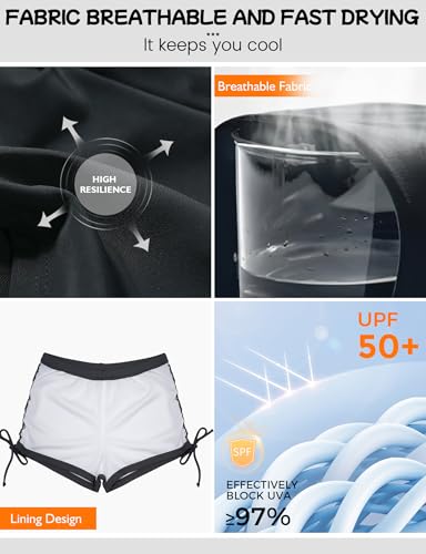 Traje de baño de cintura alta negro XXXL que estiliza y protege la piel con su lazo ajustable 6