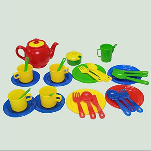 Ensemble de thé miniature et dinette de 34 pièces pour jeux de rôle enfant