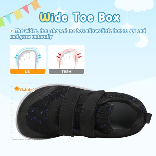 LEDINEY Kids Shoes Boys Wide Toe Barefoot Tennis Shoes Girls Sneakers Minimalist Zero Drop Slip On Zapato para niños niñas Black by LEDINEY - Used condition - Image 7