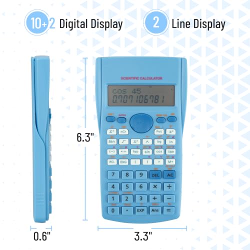 Image of Mr. Pen- Scientific Calculators, Blue, 2 Line Display, Fraction and Statistics Calculator for School, College and High School
