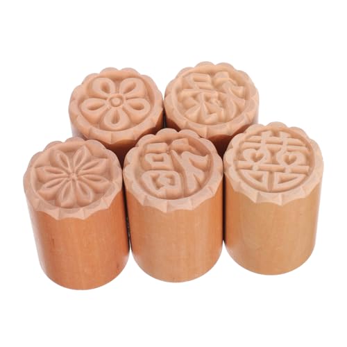 COLLBATH 5Pcs Baking Stamps for DIY Desserts Steamed Bun Stamp Tools Decorative Molds for and Pastries Creative Baking