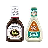 Ken's Steak House Variety, 1 Ken's Steak House Buttermilk Ranch Dressing, 16 FL OZ, 1 Sweet Baby Rays Barbecue Sauce, Honey, 18 OZ, 1 CT