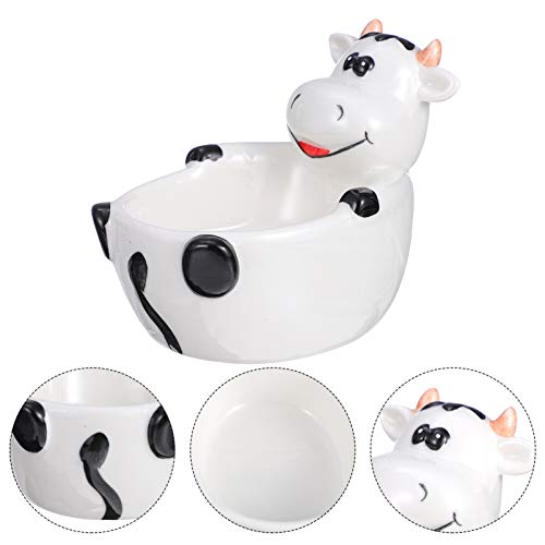 Doitool Ceramic Salad Bowl Cereal Bowl Dishes And Plates Creative Fruit Plate Animal Cow Decorative Storage Bowls Porcelain Bowls For Kitchen Bowl For Desserts Candy #TOP2