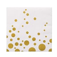 Algopix Similar Product 17 - 100 Gold Polka Dot Napkins Decorative
