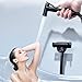 Sprayer for Toilet, Brass HandheldSprayer withRetractable Spring Hose and All Copper Ceramic Angle Valve, Black Wall Mount Bathroom Hand Sprayer Kit for Personal Hygiene Etc
