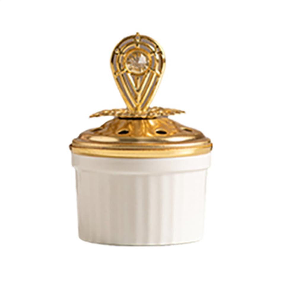 Colorful Ceramics Incense Burner with Cover Desktop Decoration Holder Eid Middle East Arabian Festival Aromatherapy Furnace Home Decor (C)
