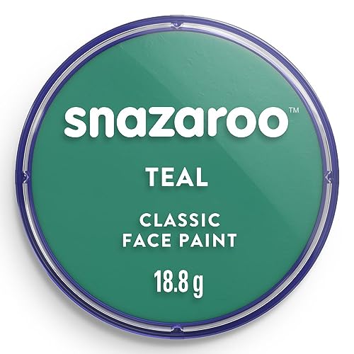 Snazaroo - Peinture Pour Visage et le Corps, Maquillage Pour Visage et Déguisement, Pour Enfants et Adults,Fard 18 ML, Couleur Vert Canard