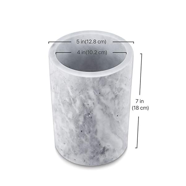 Flexzion Kitchen Tool Crock Utensil Holder and Wine Cooler Chiller, Unique One-Of-A-Kind Pattern Stone Container for Spoon, Spatula, Wine Bottle Holder Creative Home - Image 3