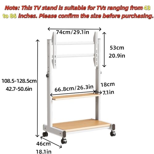 Soporte móvil para TV de 43 a 86 pulgadas con ruedas miniatura 2