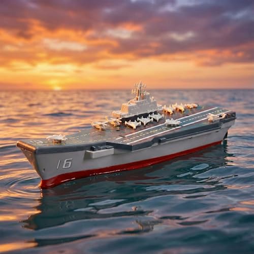 RC Modell Flugzeugträger Liaoning CV-16 ferngesteuert mit integriertem Akku, 22 cm lang, robustes militärisches Marineschiff Spielzeug, detailgetreue Kriegsschiff Nachbildung für Anfänger u. Profis