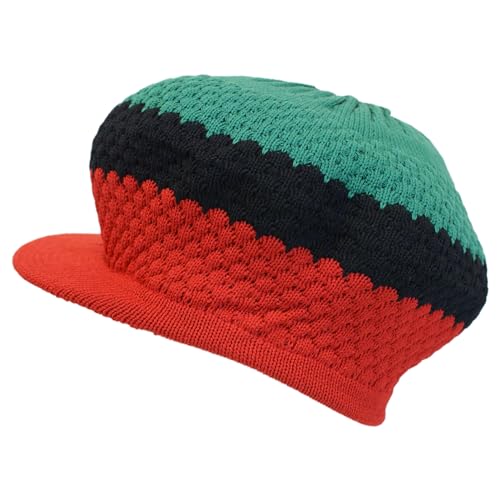 Image of Shoe String King SSK Rasta Knit Tam Hat Dreadlock Cap. Multiple Designs and Sizes.