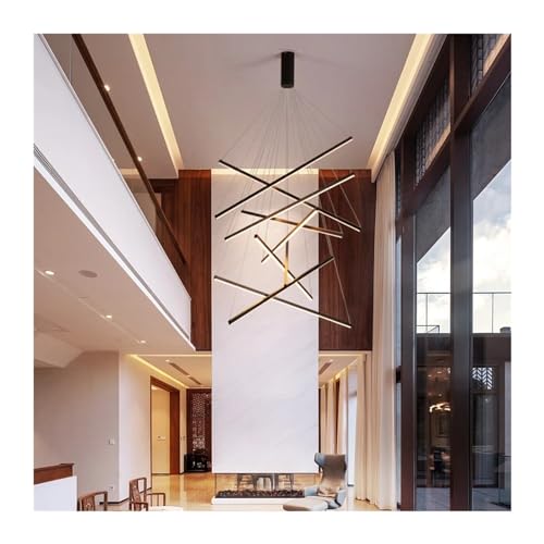 Lustre pour haut plafond solution d'éclairage LED escalier et salon