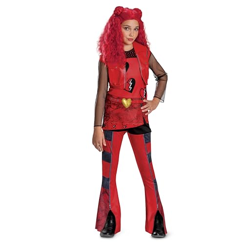 Descendants Red Costume for Kids, Official Disney Descendants The Rise of Red Costume Jumpsuit, Wig not Included, Child Size (7-8)