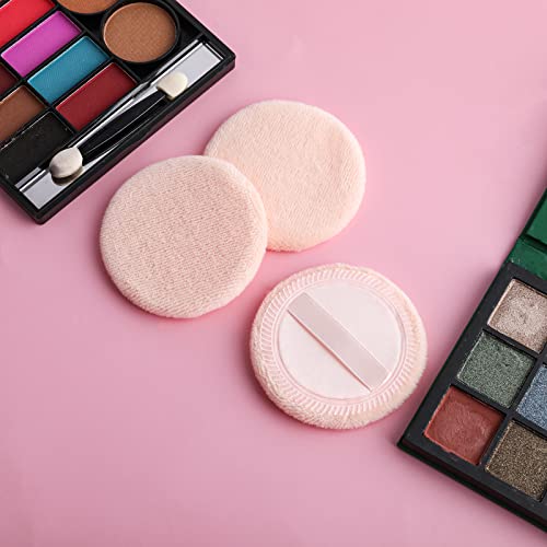 Sibba Lose Puderquaste 12 Stück Runde Velours Gesicht Make-up Kompakt Body Container Einstellung Gepresste Mischung Foundation Creme Make Up Band Strap Schwamm Kissen Applikator (Hautfarbe)