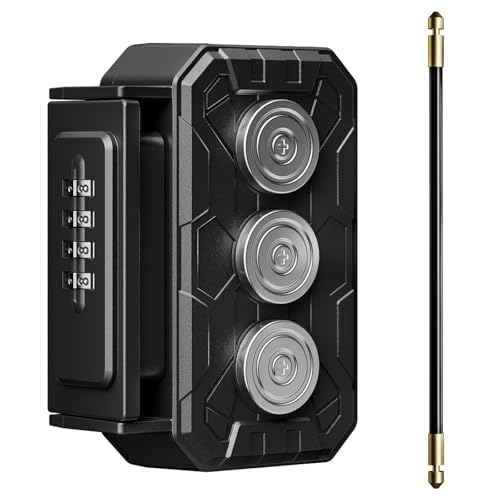 Magnetic Key Lock Box,Magnetic Key Holder Under car,Magnetic Key Cabinets,Key Holder Magnetic,Hide a Key Magnetic Holder,Waterproof Magnetic Key Hider Outside,4 Combinations & Dual Mounting,