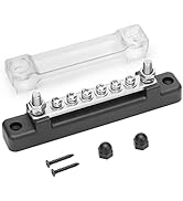 MOFEEZ Power Distribution Block Bus Bar, 6 X 3/8" Posts, 10 X #8 Screws