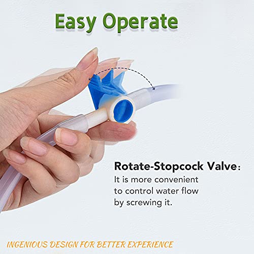 TopQuaFocus Coffee Enema Bag Kit with 6.5FT Hose & 6 Nozzles for Anal Douche Cleaning, Home Shower Enema Kit for Gerson Colon Cleansing