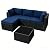 Aoxun 8 Piece Patio Furniture Set with 44” Fire Pit Table Wicker Rattan Outdoor Sectional Sofa Set with Coffee Table and Thickened Cushions, Blue (Waterproof Cover Included)